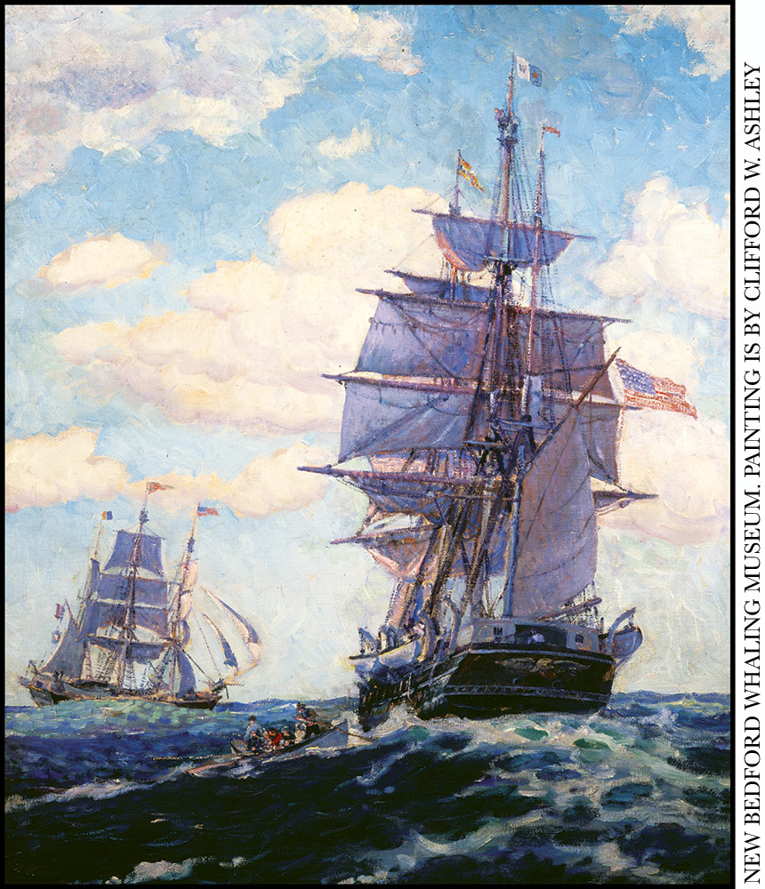painting of ships on the open sea