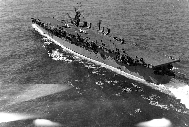 USS Langley (CVL 27) Underway Off Cape Henry On 6 October 1943 (80 G 87113)