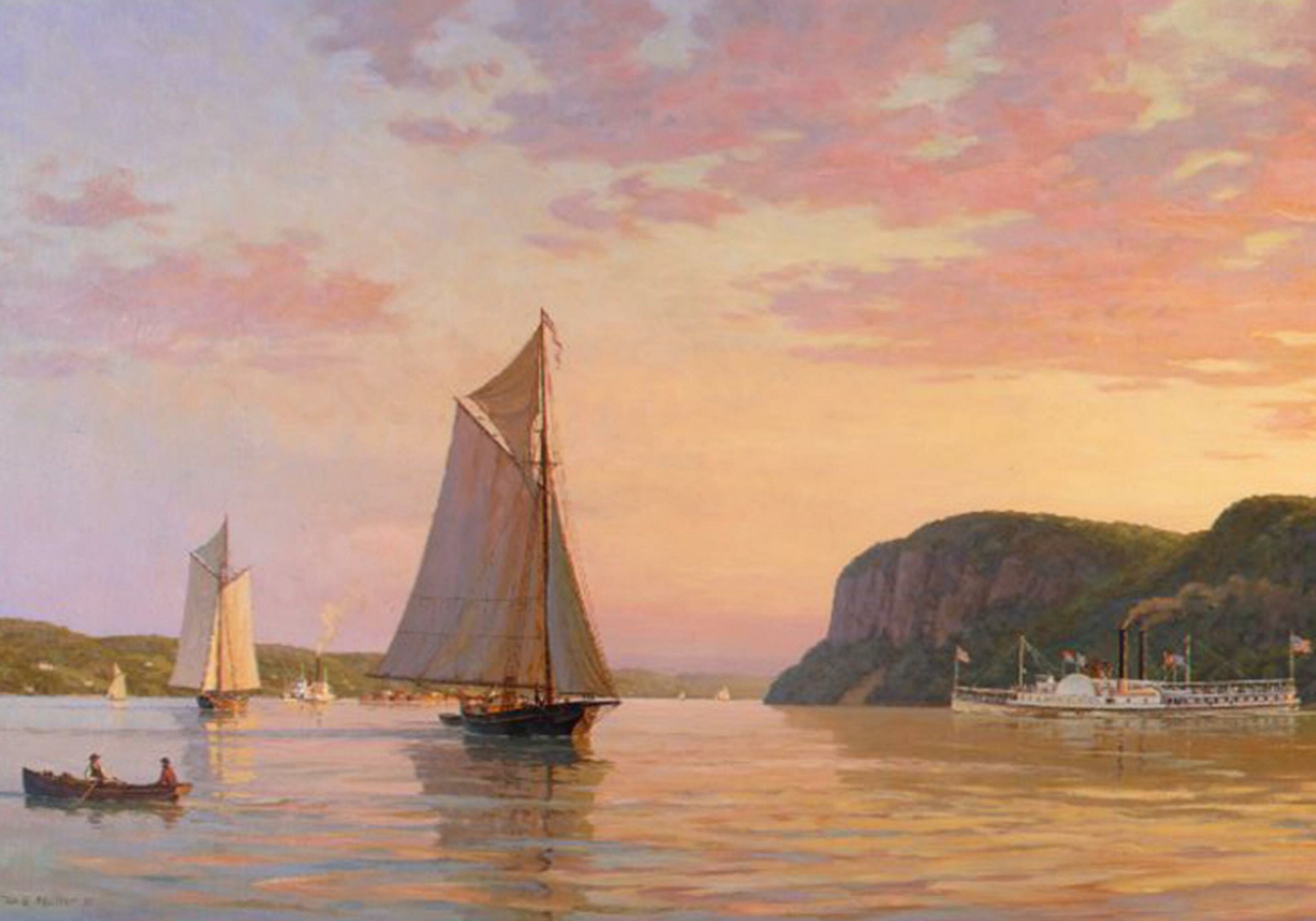 Evening On The Hudson,1862 By William G. Muller Post