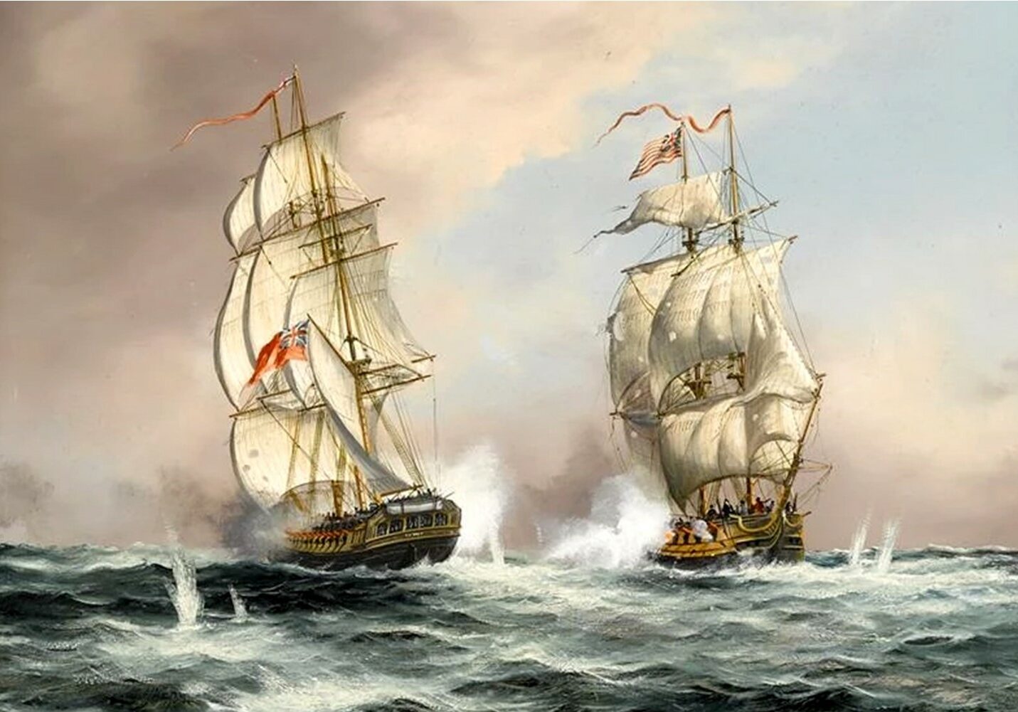 American ship Yankee Hero and British Milford at sea